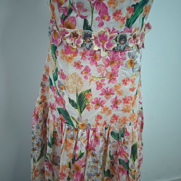 Agua By Agua Bendita lima jardiniera' floral-print linen maxi dress - Picture 10 of 15